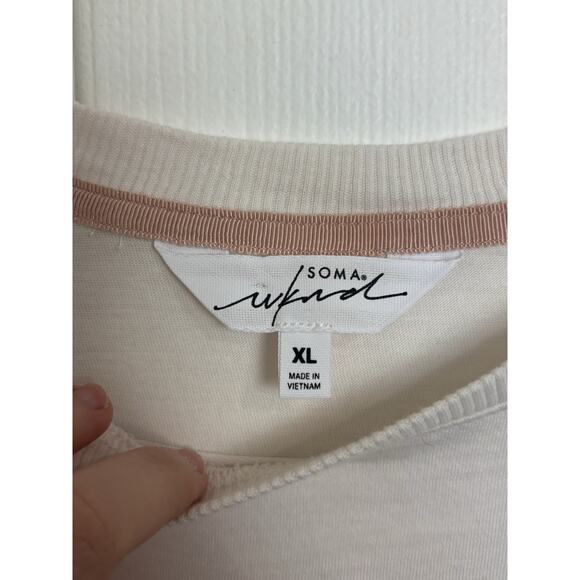 Soma Wknd Pima Cotton Short Sleeve Top Size XL Loungewear Sleepwear Minimal - Picture 3 of 4